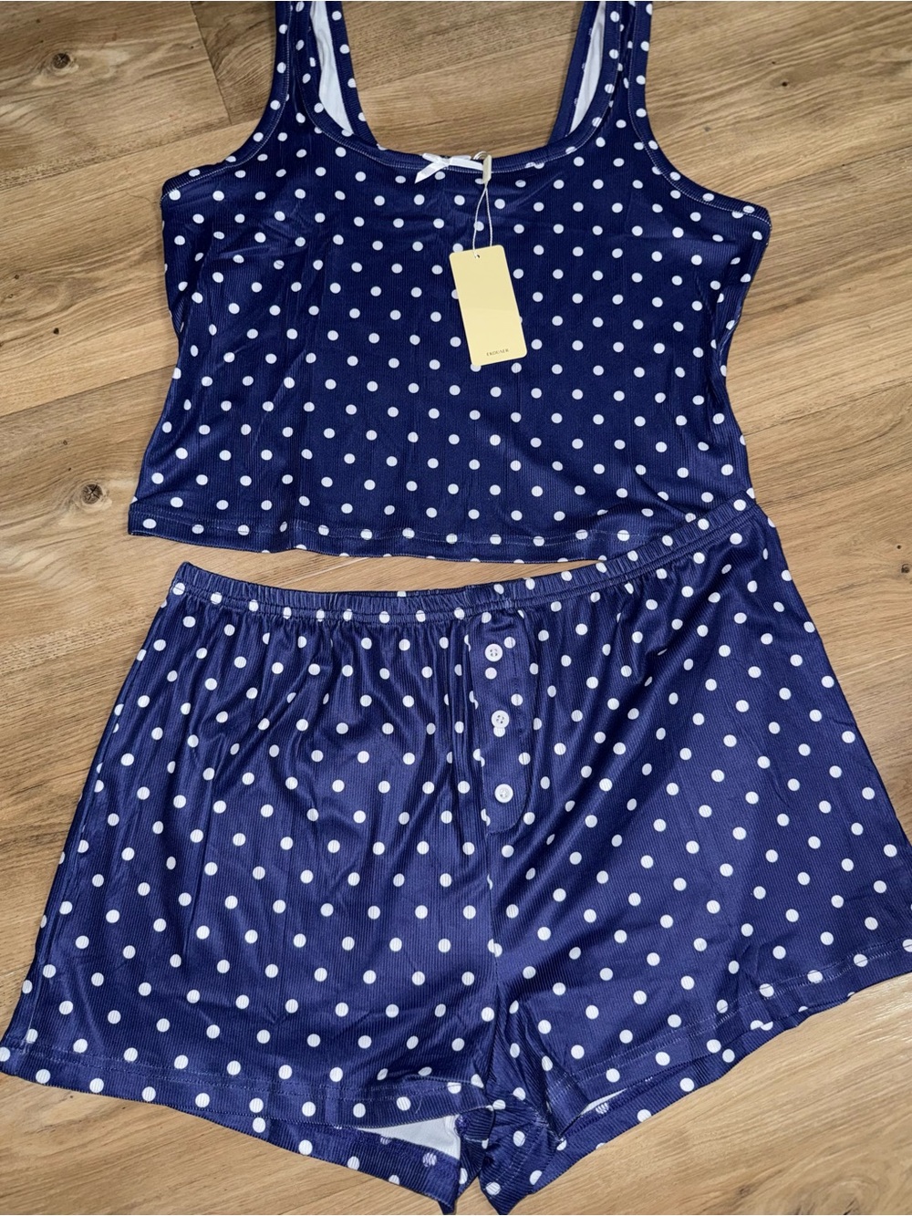 Brand new blue polka dot pajama set